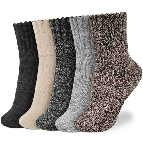 Senker Women's Thick Wool Winter Boot Socks 5-Pack: $9.98