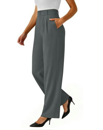 Keriffe Women's High-Waisted Wide-Leg Dress Pants: $14.98