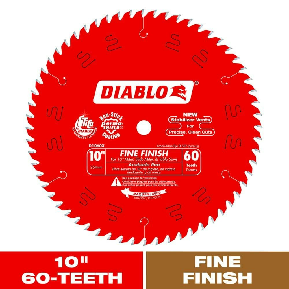 10-Inch 60-Tooth Fine Finish Wood Saw Blade: $42.97