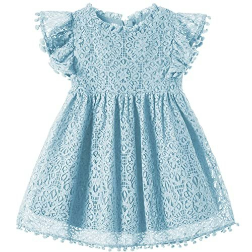 Niyage Toddler Girls Lace Pom Pom Flutter Sleeve Princess Dress: $16.99 Niyage Toddler Girls Lace Pom Pom Flutter Sleeve Princess Dress: $16.99
