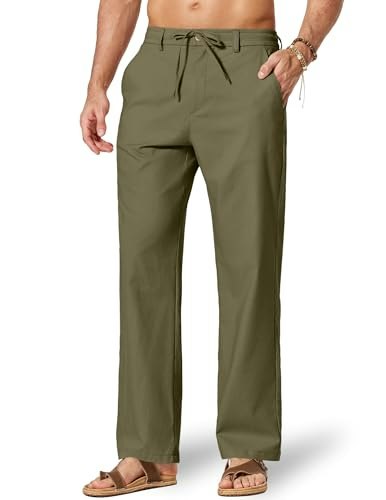 Coofandy Men's Cotton Linen Drawstring Pants: $29.59 Coofandy Men's Cotton Linen Drawstring Pants: $29.59