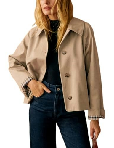 Yeokou Women Oversize Plaid-Lined Trench Jacket: $39.09 Yeokou Women Oversize Plaid-Lined Trench Jacket: $39.09
