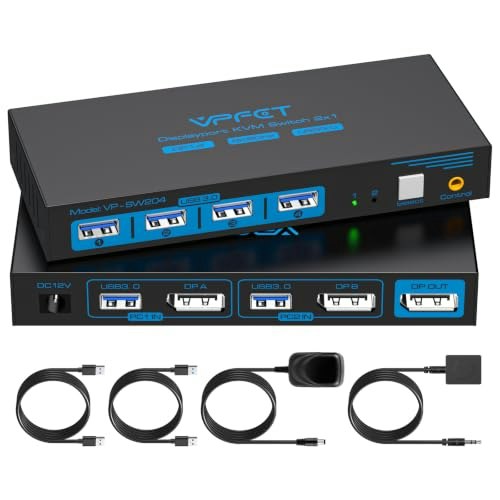 DisplayPort 1-Monitor 2-Computer 8K KVM Switch: $33.99 DisplayPort 1-Monitor 2-Computer 8K KVM Switch: $33.99