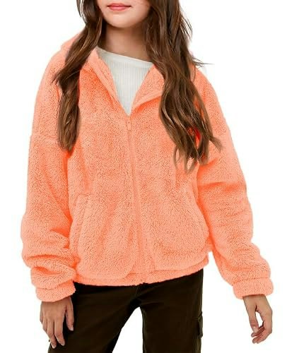 Haloumoning Girls Fleece Zip-up Hoodie: $20.38