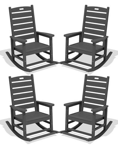 Serwall Oversized HDPE Outdoor Rocking Chair 4-Pack: $339.98