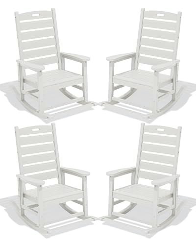 Serwall Oversized HDPE Outdoor Rocking Chair 4-Pack: $355.98