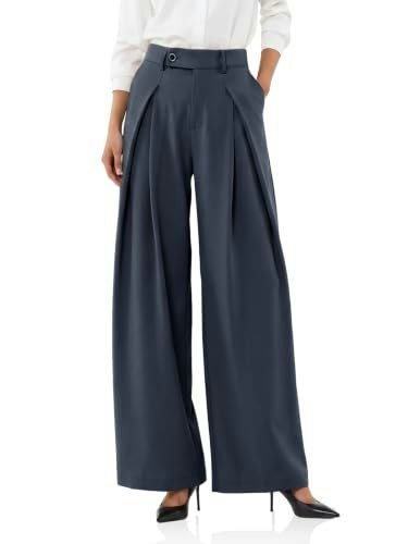 Cicy Bell Women's High-Waisted Wide-Leg Dressy Trousers: $29.98