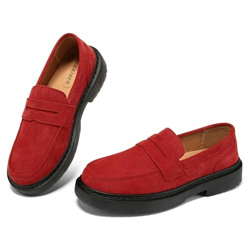 Beauseen Women's Suede Penny Loafers: $32.28