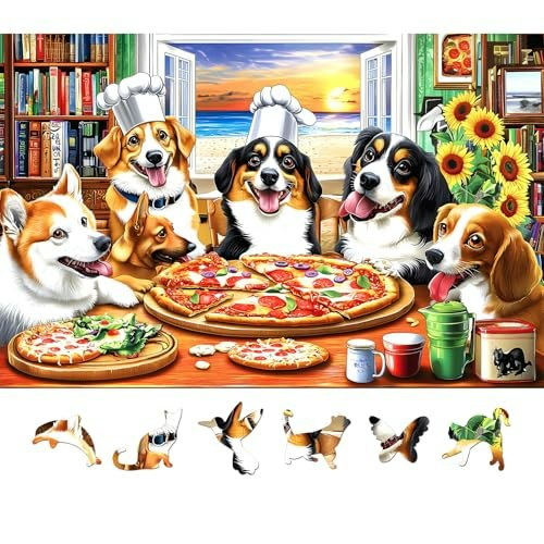 MisPuz Dog Pizza 500-Piece Jigsaw Puzzle: $5.98 MisPuz Dog Pizza 500-Piece Jigsaw Puzzle: $5.98
