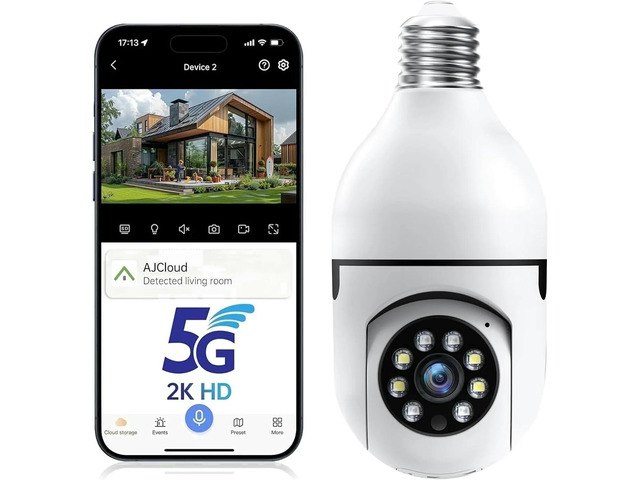 Picturesky 2K WiFi Light Bulb Security Camera: $15.99