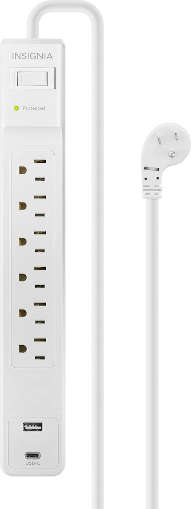 Insignia 6-Outlet USB-C and USB Surge Protector Power Strip: $29.99 Insignia 6-Outlet USB-C and USB Surge Protector Power Strip: $29.99
