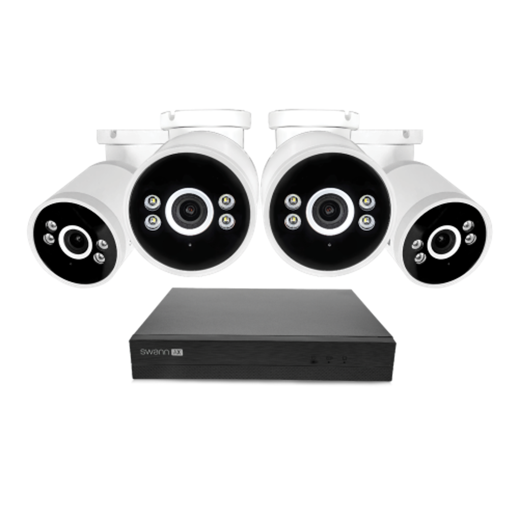 Swann AdvancedX 8-Channel 1TB NVR with 4 4K PoE Spotlight Bullet Cameras: $486.99 Swann AdvancedX 8-Channel 1TB NVR with 4 4K PoE Spotlight Bullet Cameras: $486.99