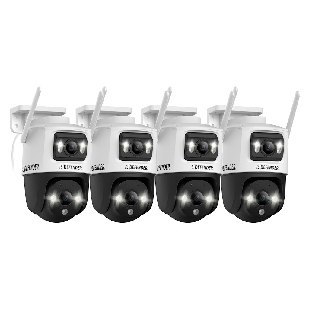 Defender Guard Pro 3K Dual Lens PTZ Wi-Fi 6 Security Camera 4-Pack: $249.99 Defender Guard Pro 3K Dual Lens PTZ Wi-Fi 6 Security Camera 4-Pack: $249.99
