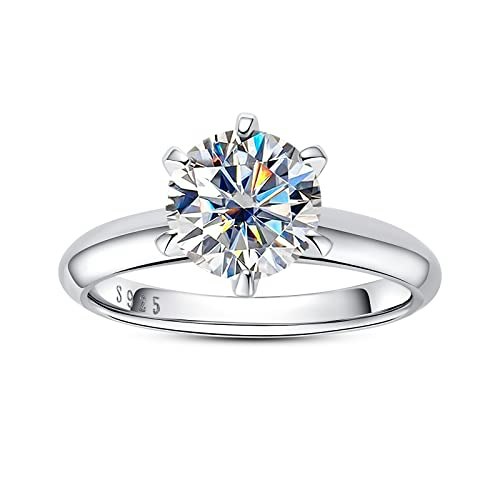 AimiIee 2-Carat Moissanite Solitaire Engagement Ring: $50.99 AimiIee 2-Carat Moissanite Solitaire Engagement Ring: $50.99