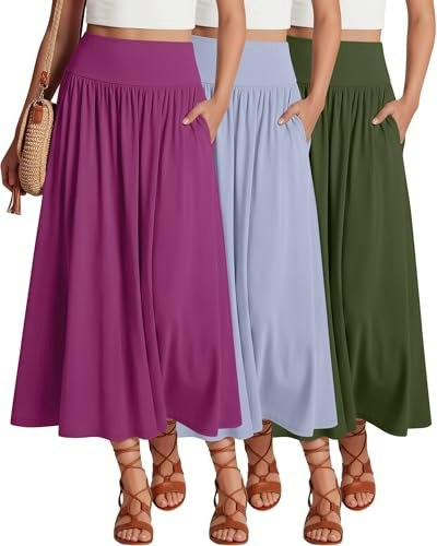 Ficerd Women's Maxi Skirt 3-Pack: $43.34