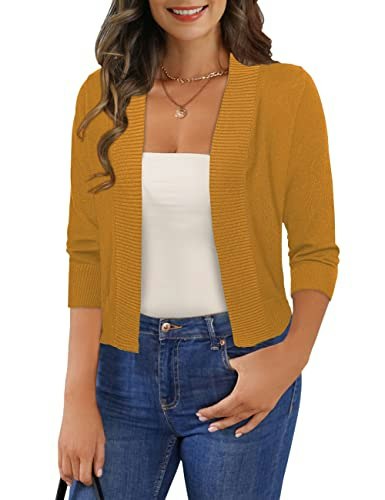 GoMamee Women's 3/4 Sleeve Cropped Cardigan: $19.69
