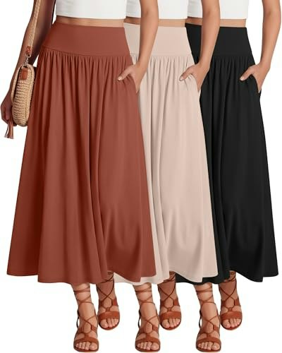 Ficerd Women's Maxi Long Skirt 3-Pack: $43.34 Ficerd Women's Maxi Long Skirt 3-Pack: $43.34