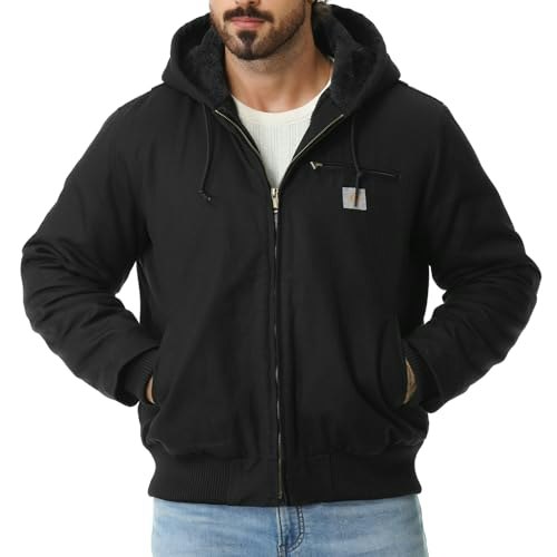 Tuaova Men's Washed Duck Fleece-Lined Hooded Work Jacket: $52.01 Tuaova Men's Washed Duck Fleece-Lined Hooded Work Jacket: $52.01