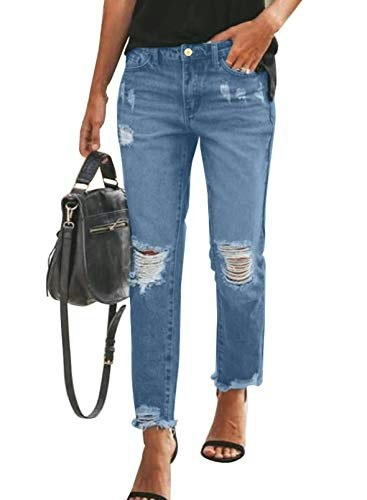 Sidefeel Women's Boyfriend Ripped Denim Jeans: $28.04 Sidefeel Women's Boyfriend Ripped Denim Jeans: $28.04