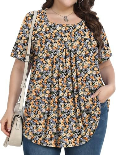 Pevrl Plus Size Women's Square Neck Short Sleeve Tunic 4X: $9.98 Pevrl Plus Size Women's Square Neck Short Sleeve Tunic 4X: $9.98