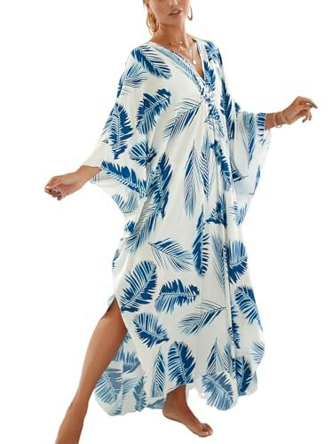 Imagekope Women's Plus Size Animal Print V-Neck Kaftan Beach Cover-Up: $14.98 Imagekope Women's Plus Size Animal Print V-Neck Kaftan Beach Cover-Up: $14.98