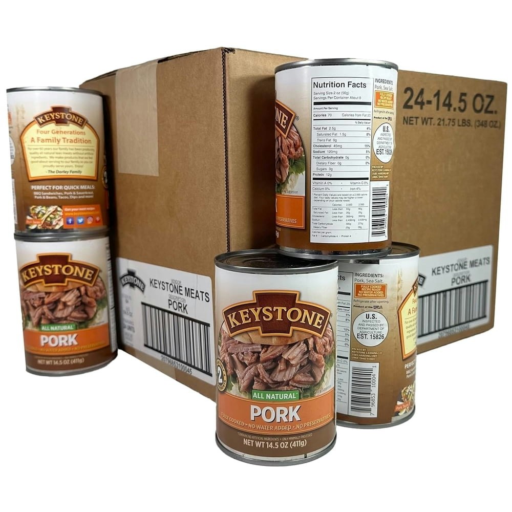 Keystone Meats All Natural Canned Pork 14.5oz 24-Pack: $170.99 Keystone Meats All Natural Canned Pork 14.5oz 24-Pack: $170.99