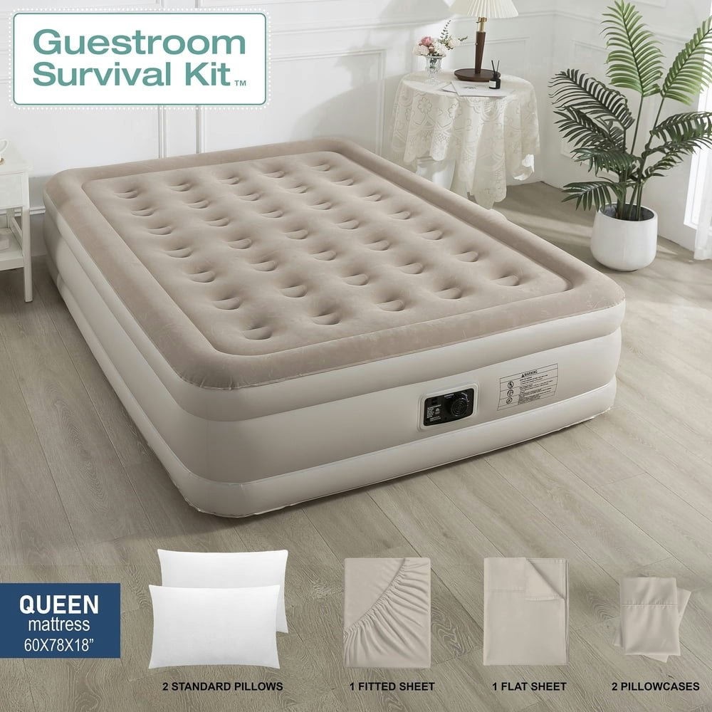 New Sega Home 18-Inch Queen Air Mattress with Built-in Pump and Bedding Set: $98.96 New Sega Home 18-Inch Queen Air Mattress with Built-in Pump and Bedding Set: $98.96