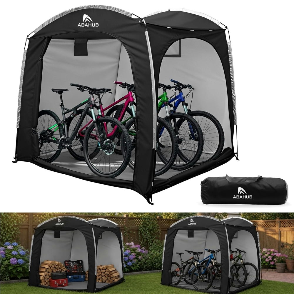 AbahubFit 3-4 Bike Portable Storage Shed Tent: $56.69 AbahubFit 3-4 Bike Portable Storage Shed Tent: $56.69