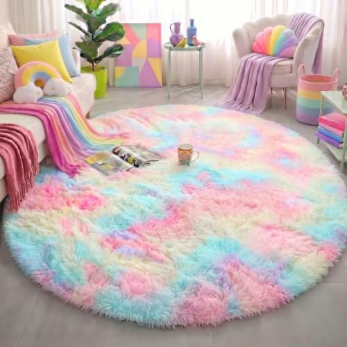 Amdrebio 4-Foot Rainbow Unicorn Round Rug: $19.97 Amdrebio 4-Foot Rainbow Unicorn Round Rug: $19.97
