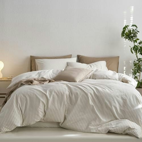 MooMee Queen Striped Washed Cotton Duvet Cover Set: $63.73 MooMee Queen Striped Washed Cotton Duvet Cover Set: $63.73