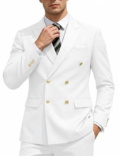 Coofandy Men's 2-Piece Slim Fit Double Breasted Tuxedo Suit: $74.79