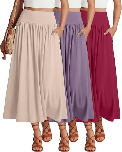Ficerd Women's Maxi Skirt 3-Pack: $40.79 Ficerd Women's Maxi Skirt 3-Pack: $40.79