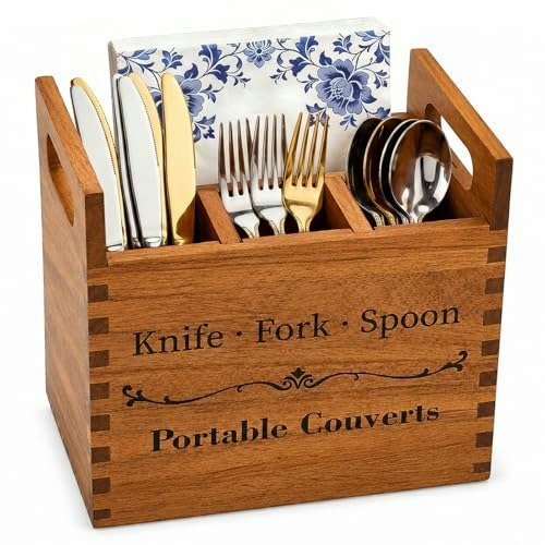 Ndnto Portable Acacia Wood Kitchen Utensil Holder: $12.98 Ndnto Portable Acacia Wood Kitchen Utensil Holder: $12.98