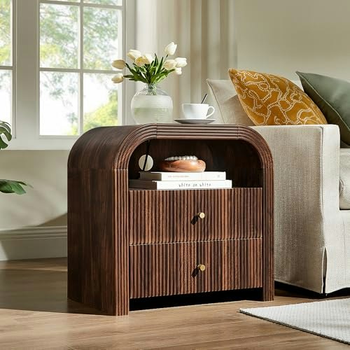 T4Tream 24-Inch Fluted Nightstand with Charging Station: $135.99 T4Tream 24-Inch Fluted Nightstand with Charging Station: $135.99