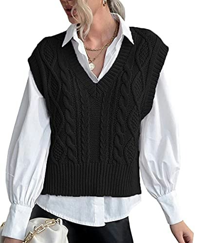 Lueluoye Women's Sleeveless V-Neck Crochet Knit Sweater Vest: $28.45 Lueluoye Women's Sleeveless V-Neck Crochet Knit Sweater Vest: $28.45