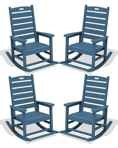 Serwall Oversized HDPE Outdoor Rocking Chair 4-Pack: $339.98