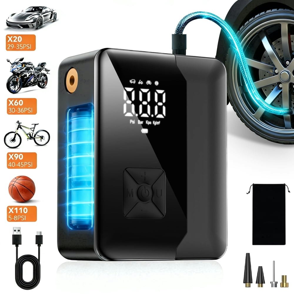 KT1 160-PSI 7,200mAh Portable Tire Inflator Air Compressor: $27.79 KT1 160-PSI 7,200mAh Portable Tire Inflator Air Compressor: $27.79