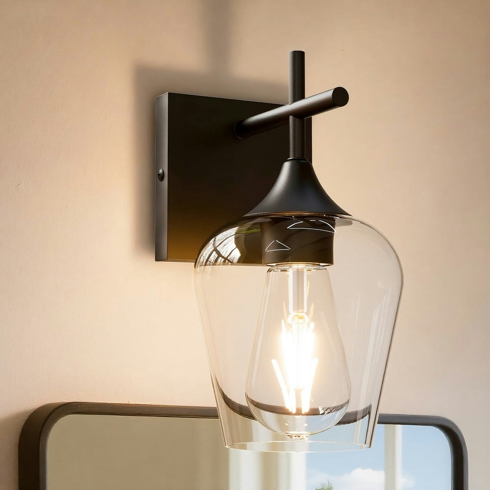 Homechoose 1-Light Matte Black Vanity Light: $21.32 Homechoose 1-Light Matte Black Vanity Light: $21.32