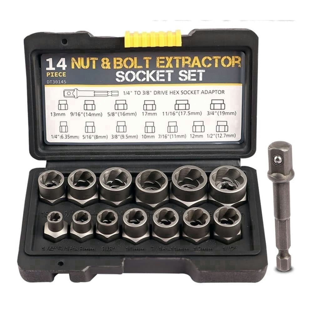 Fehnag 1/4\" to 3/4\" 3/8\" Drive Impact Bolt and Nut Extractor 13-Piece Set: $15.29 Fehnag 1/4\" to 3/4\" 3/8\" Drive Impact Bolt and Nut Extractor 13-Piece Set: $15.29