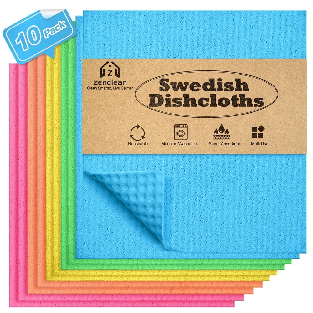 ZenClean 10-Piece Swedish Dishcloths: $12.83 ZenClean 10-Piece Swedish Dishcloths: $12.83