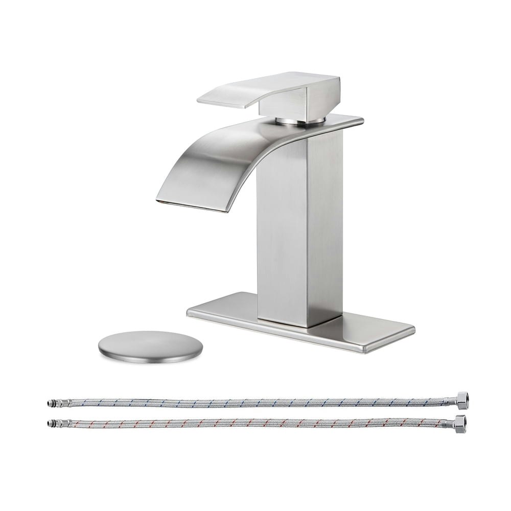 Single Handle Waterfall Bathroom Faucet with Drain Kit: $35.09 Single Handle Waterfall Bathroom Faucet with Drain Kit: $35.09