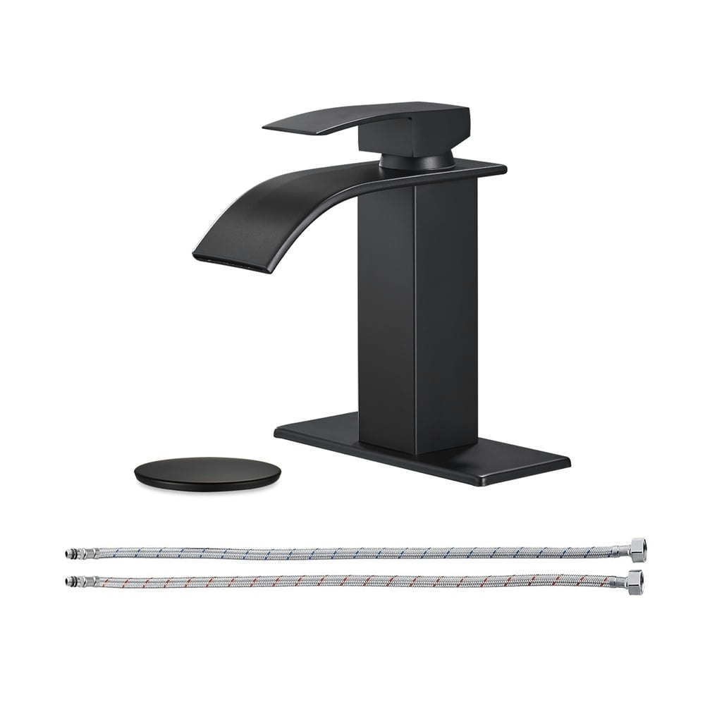 Waterfall Single Handle Bathroom Faucet with Drain Kit: $38.59