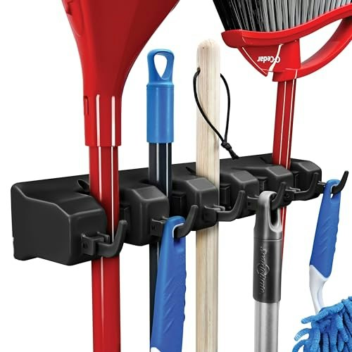 Home It Mop and Broom Holder Wall Mount Hanger 5-Slot 4-Hook: $13.98 Home It Mop and Broom Holder Wall Mount Hanger 5-Slot 4-Hook: $13.98