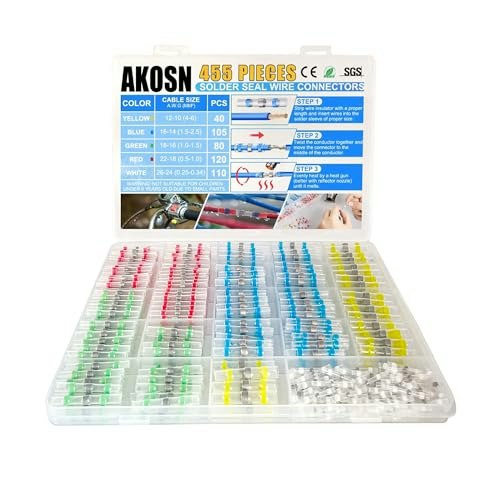 455-Piece Heat Shrink Self-Soldering Wire Connector Kit: $15.29 455-Piece Heat Shrink Self-Soldering Wire Connector Kit: $15.29