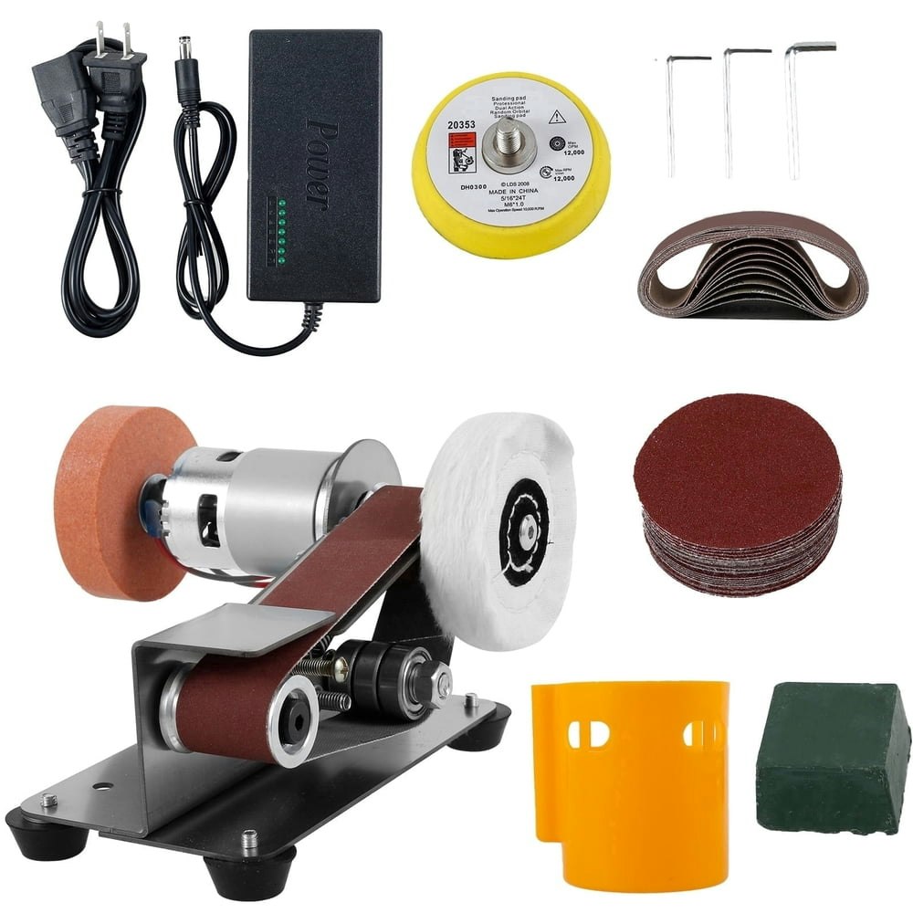 Mini 7-Speed Variable Electric Belt Sander and Knife Sharpener 38-Piece Kit: $38.99