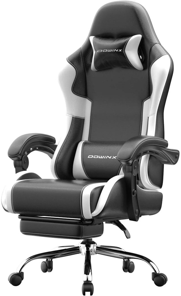 Dowinx Ergonomic Gaming Chair w/ Footrest & Massage Lumbar Support: $77