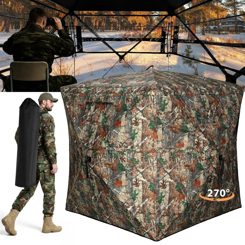 Dueyago Camouflage 270 Degree Pop Up Hunting Blind: $106