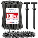 Nylon Universal Cable Tie Buckles 100-Pack for $2 + free shipping w/ Prime