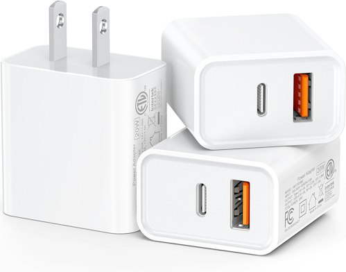 USB-C Wall Charger 3-Pack for $8 + free shipping w/ Prime