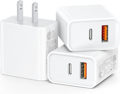 USB-C Wall Charger 3-Pack for $8 + free shipping w/ Prime